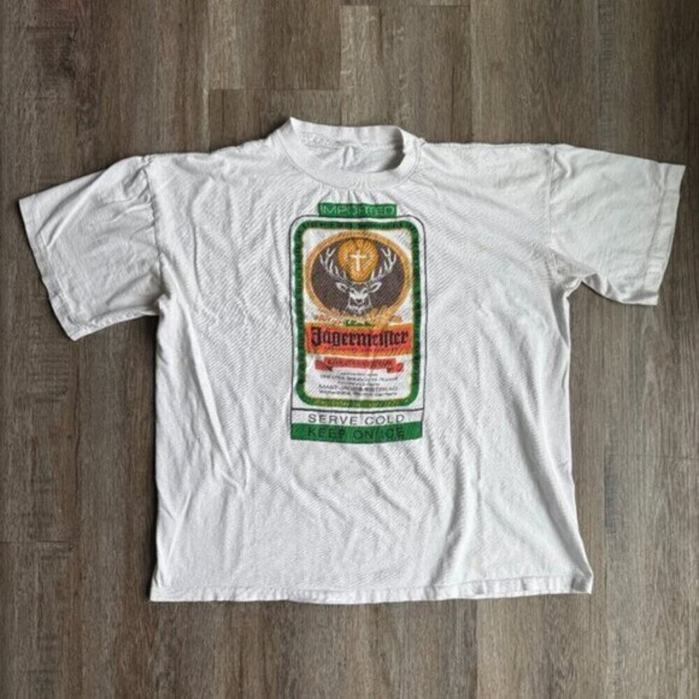 Vintage Jagermeister T Shirt Boxy Fit Single Stitch